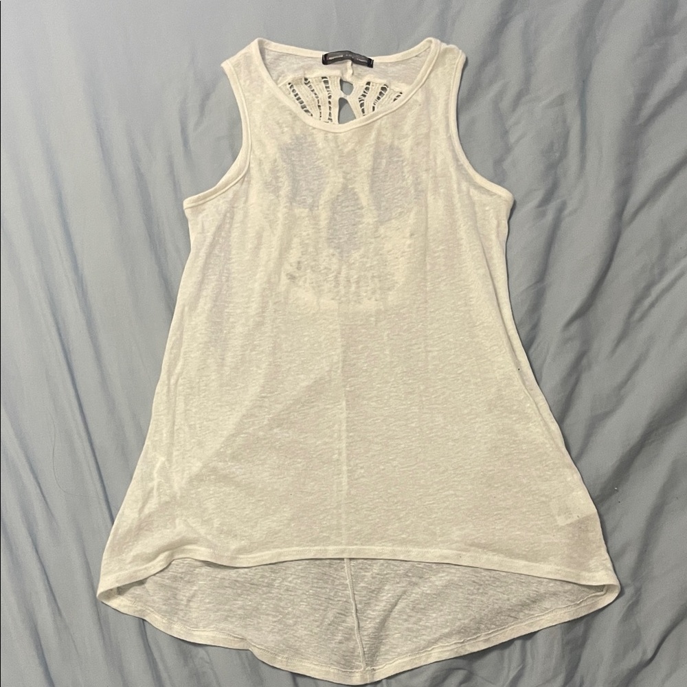 Happening in the Present White Sleeveless Tank Top